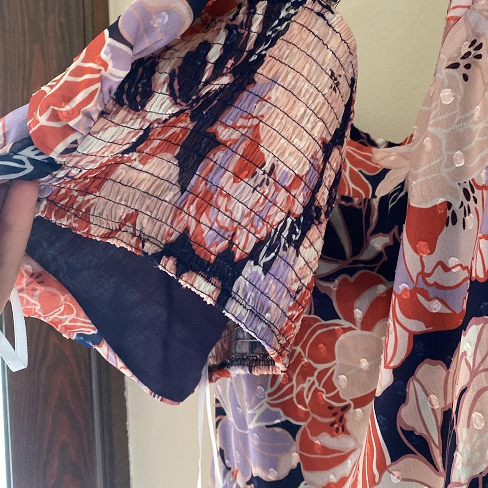 Floating Through Flowers Multi Floral Two-Piece Midi Dress. - Picture 4 of 7